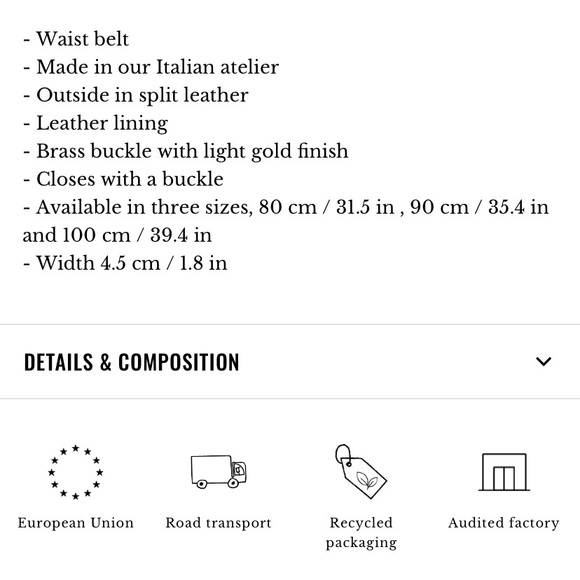 🌿|NWT| Sézane Penelope Belt- 80cm - Picture 12 of 13